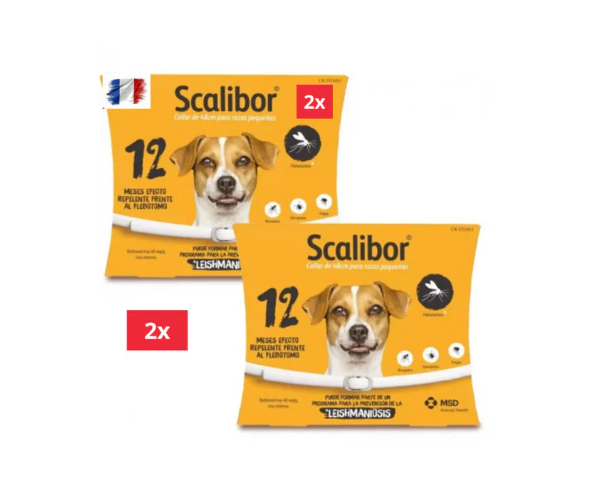 2 Colliers Scalibor antiparasitaire grand chiens 65cm