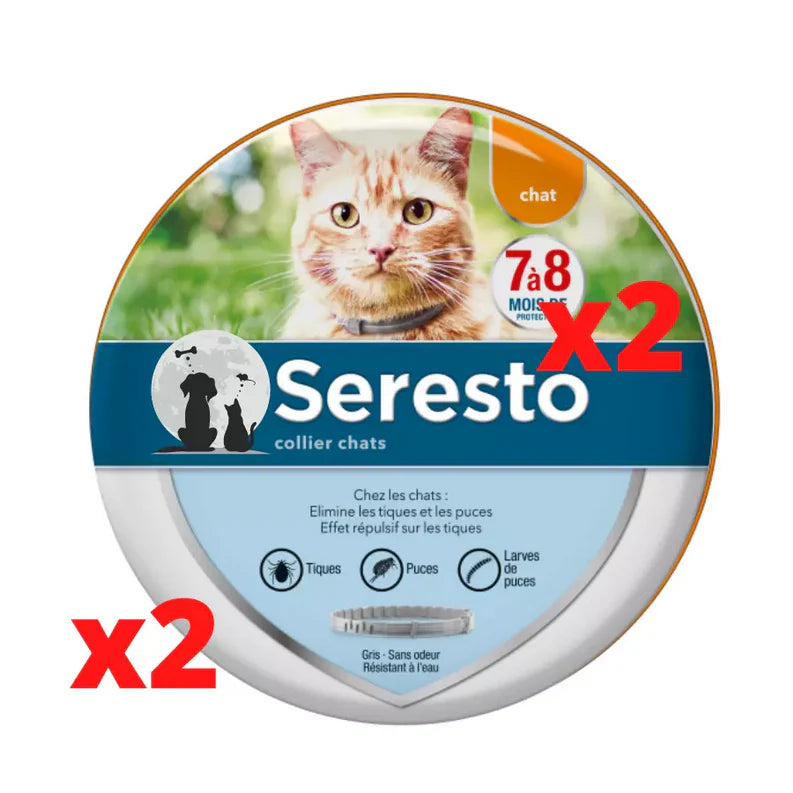 Collier Seresto Anti-Puces-Tiques et Antiparasitaire pour chat