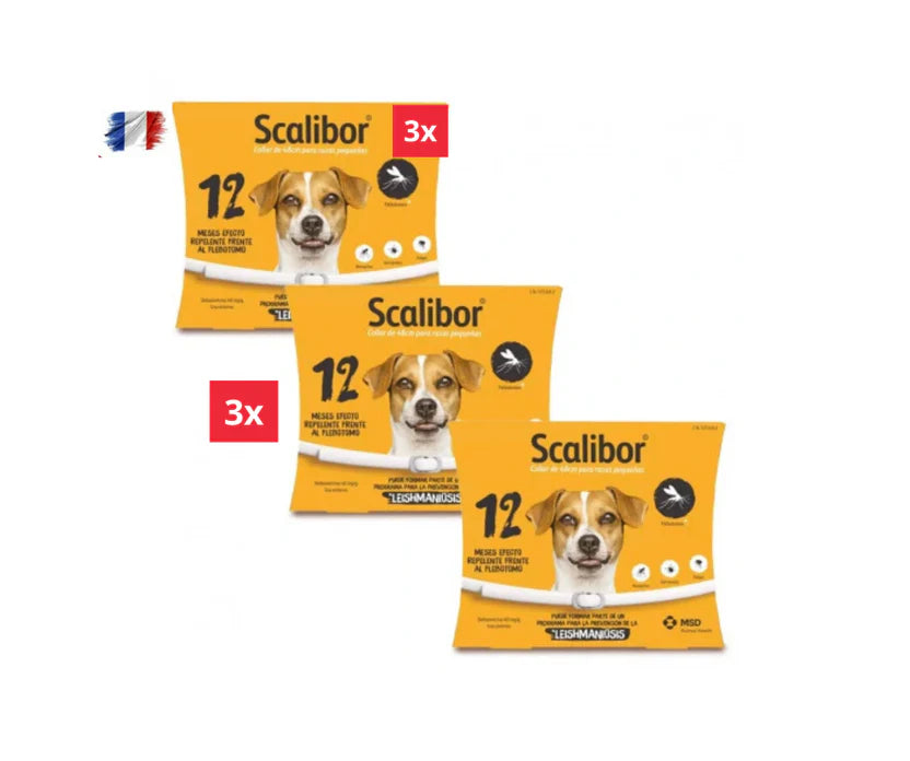 3 Colliers Scalibor antiparasitaire grand chiens 65cm
