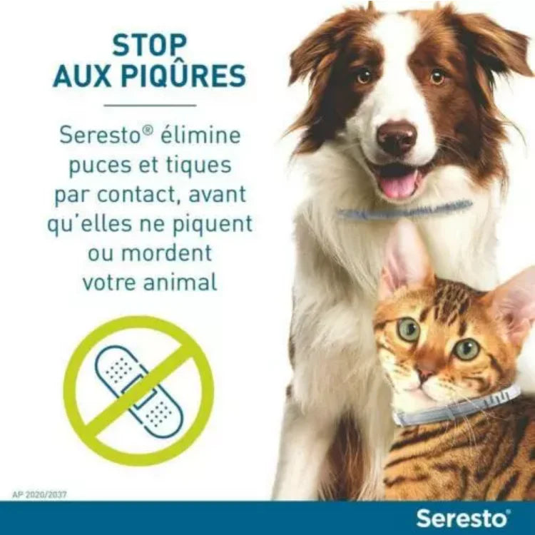 2 Colliers Seresto anti-puce-tique et Antiparasitaire grand Chien+8kg Lot de 2PCS