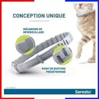 2 Colliers Seresto anti-puce-tique et Antiparasitaire grand Chien+8kg Lot de 2PCS