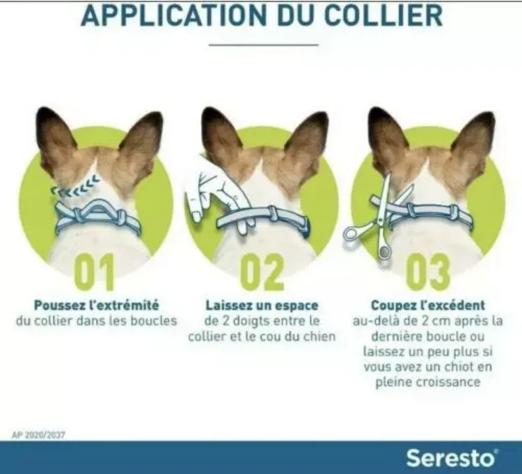 2 Colliers Seresto anti-puce-tique et Antiparasitaire grand Chien+8kg Lot de 2PCS