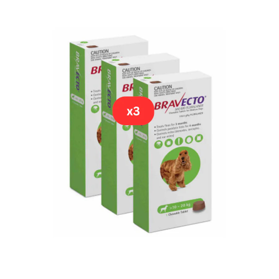 2 Bravecto anti-Puces et Tiques à croquer pour chien de 10 à 20 kg -Vert 2