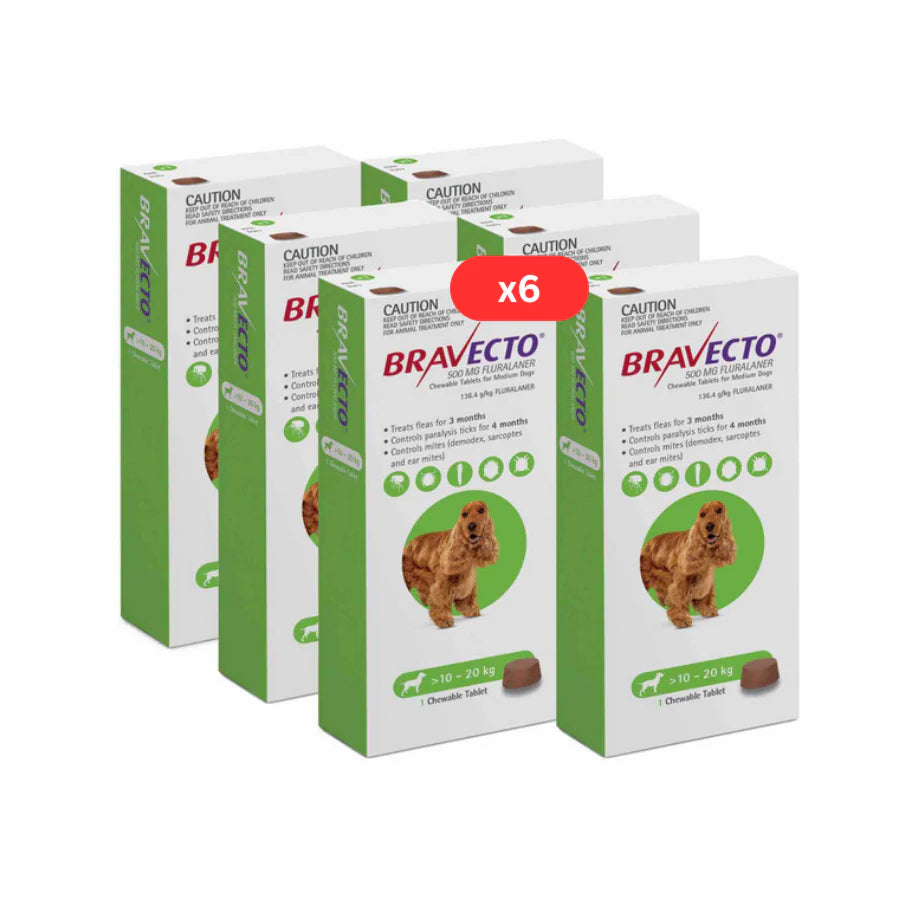 2 Bravecto anti-Puces et Tiques à croquer pour chien de 10 à 20 kg -Vert 2